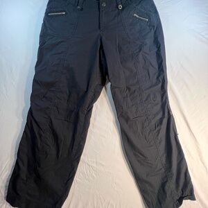 Y2K Venezia Black Cargo Pants Women’s Size 16 Low Rise Zip Pocket